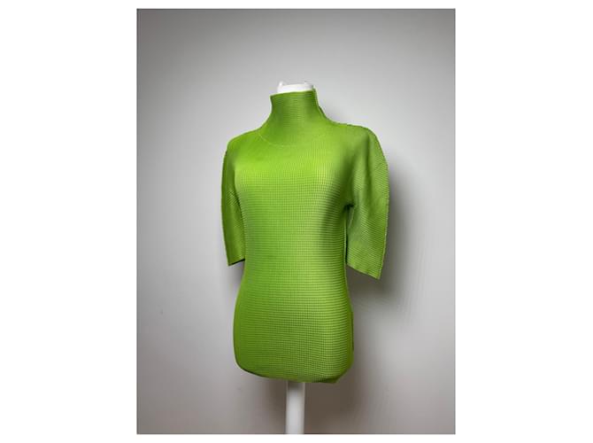 Vintage Issey Miyake plissierter Rollkragenpullover 38/M grün - Ansicht 10
