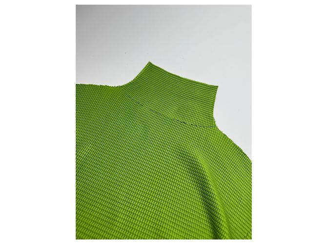 Vintage Issey Miyake plissierter Rollkragenpullover 38/M grün - Ansicht 11
