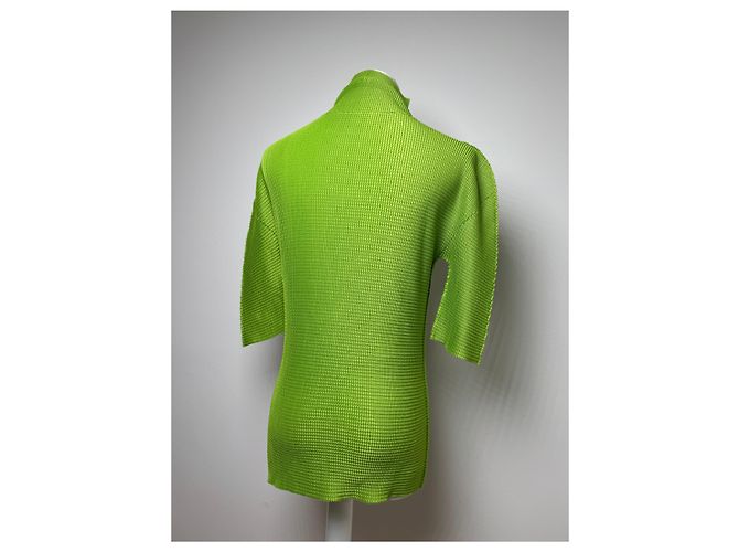 Vintage Issey Miyake plissierter Rollkragenpullover 38/M grün - Ansicht 15