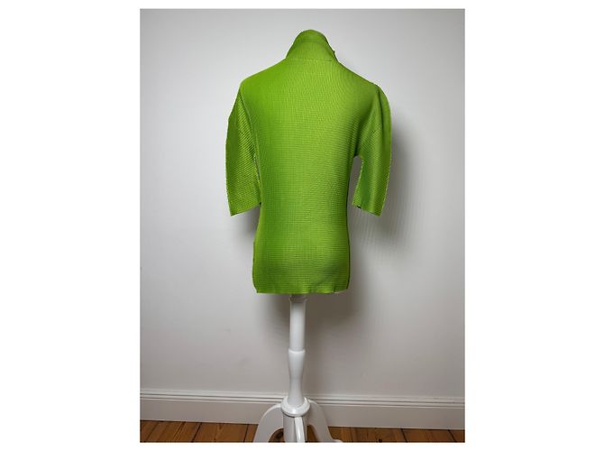 Vintage Issey Miyake plissierter Rollkragenpullover 38/M grün - Ansicht 4