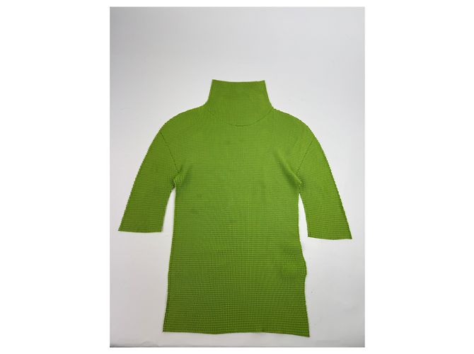 Vintage Issey Miyake plissierter Rollkragenpullover 38/M grün - Ansicht 7
