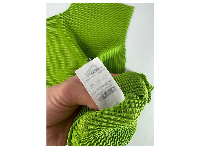 Vintage Issey Miyake plissierter Rollkragenpullover 38/M grün - Ansicht 8