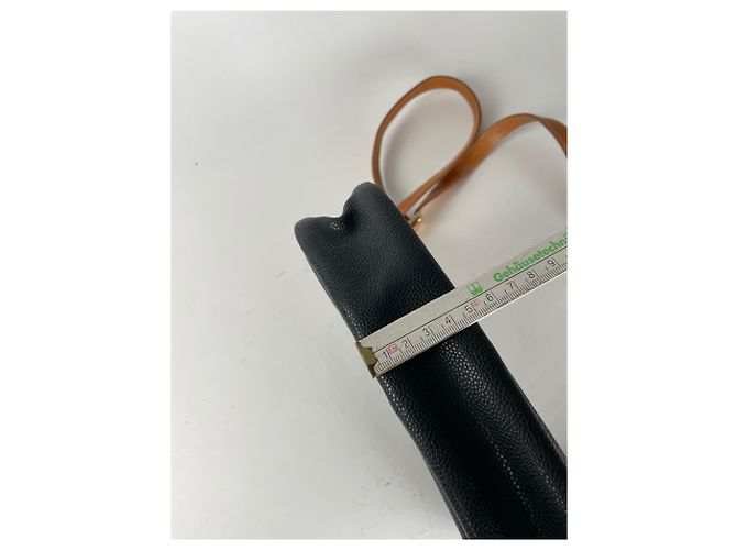 Vintage Courreges Paris Leder Umhängetasche schwarz braun - Ansicht 10
