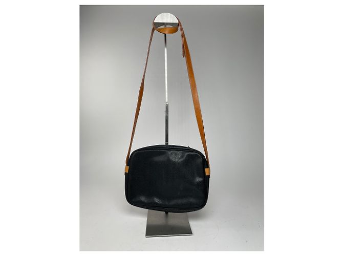 Vintage Courreges Paris Leder Umhängetasche schwarz braun - Ansicht 11