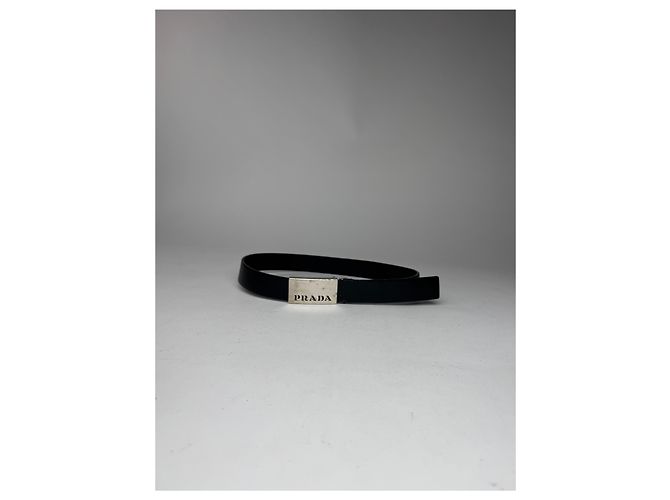 Vintage Prada Leather Belt Black - view 3
