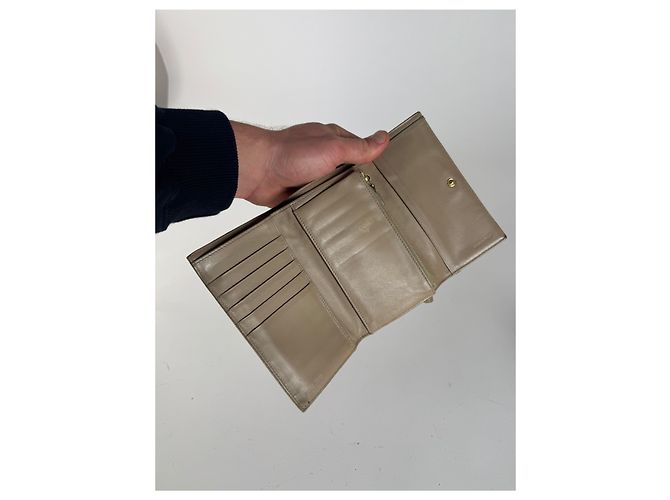 Vintage Miu Miu Leather Wallet beige White - view 4