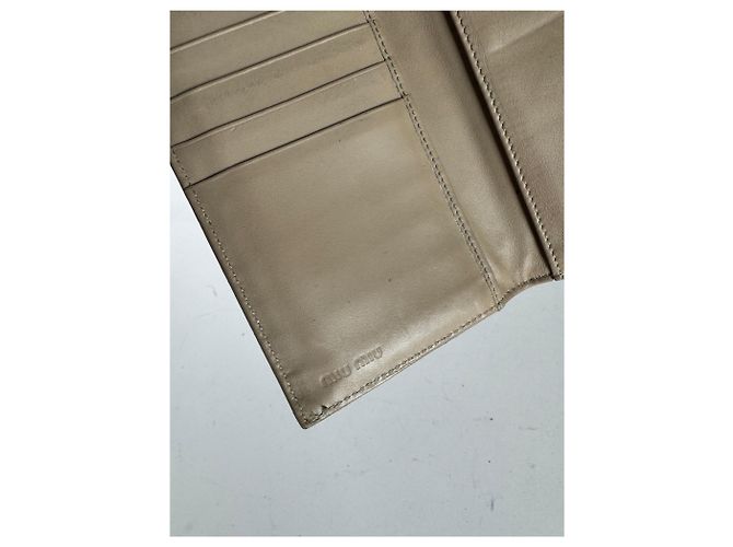 Vintage Miu Miu Leather Wallet beige White - view 6