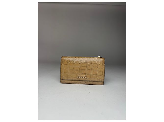 Vintage Miu Miu Leather Wallet beige White - view 9