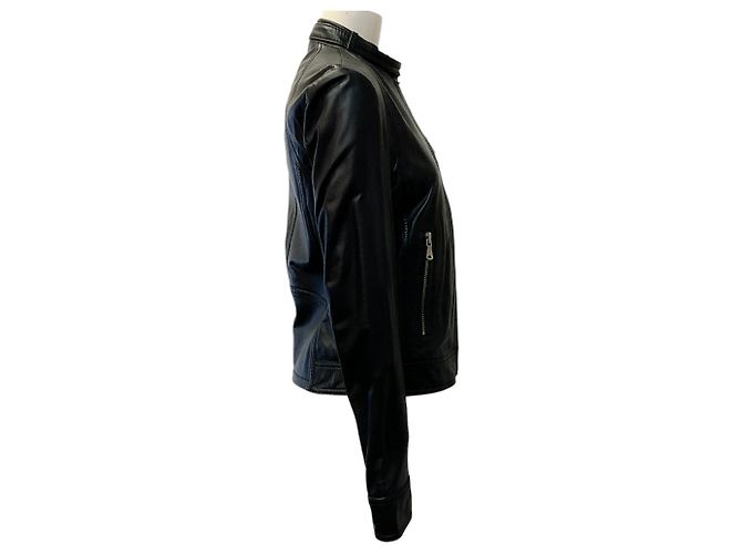 Dolce & Gabbana Black Leather Biker Jacket - view 2