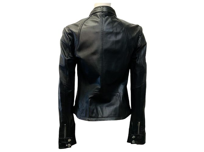Dolce & Gabbana Black Leather Biker Jacket - view 3