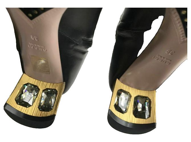 Gucci Botas de tacón de cristal Arielle Negro - vista 7