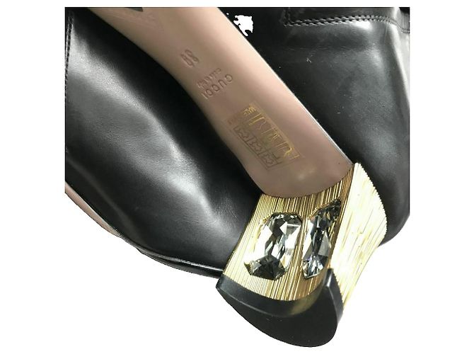 Gucci Botas de tacón de cristal Arielle Negro - vista 8