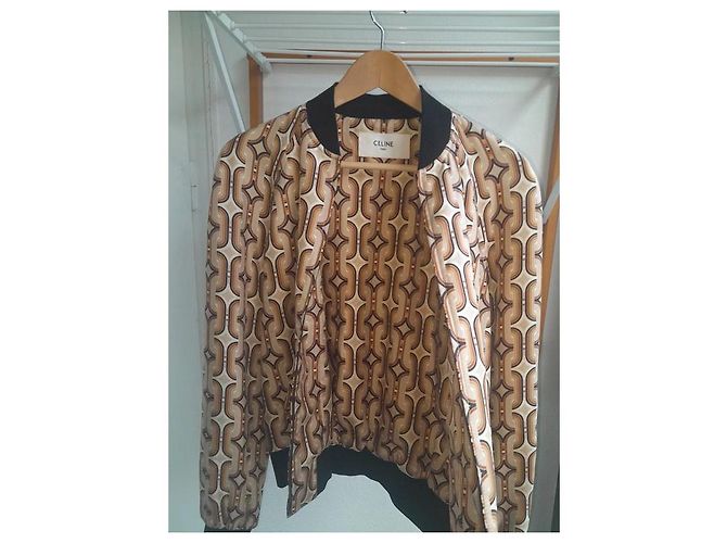 Giacca Bomber Céline Marrone Oro Seta D'oro - vista 10
