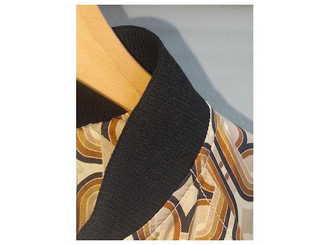 Giacca Bomber Céline Marrone Oro Seta D'oro - vista 12
