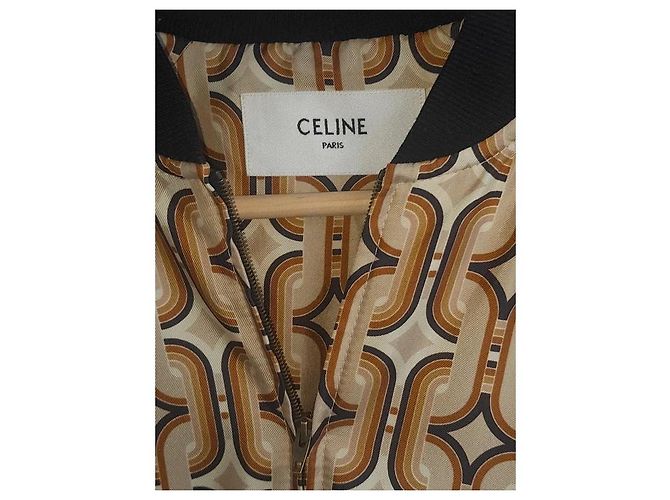 Giacca Bomber Céline Marrone Oro Seta D'oro - vista 13