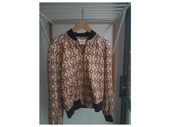 Giacca Bomber Céline Marrone Oro Seta D'oro - vista 15