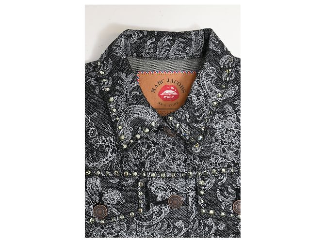 Schwarze Baumwoll-Denim-Jacke mit Spitzenmuster von Marc Jacobs - Ansicht 11