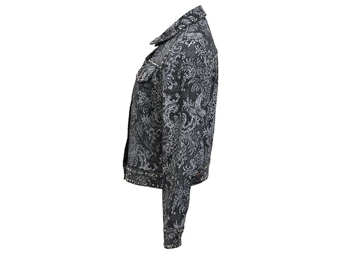 Schwarze Baumwoll-Denim-Jacke mit Spitzenmuster von Marc Jacobs - Ansicht 2