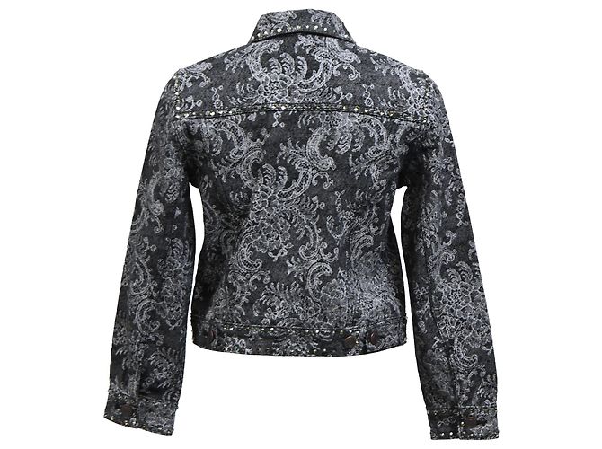Schwarze Baumwoll-Denim-Jacke mit Spitzenmuster von Marc Jacobs - Ansicht 3
