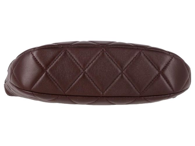 Timeless Bolsa hobo Chanel CC em couro marrom com corrente mista acolchoada Vermelho - vista 4
