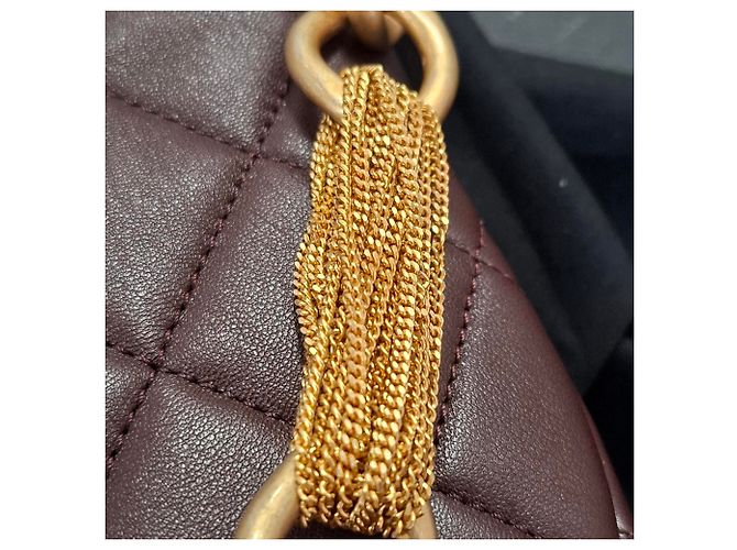Timeless Bolsa hobo Chanel CC em couro marrom com corrente mista acolchoada Vermelho - vista 5