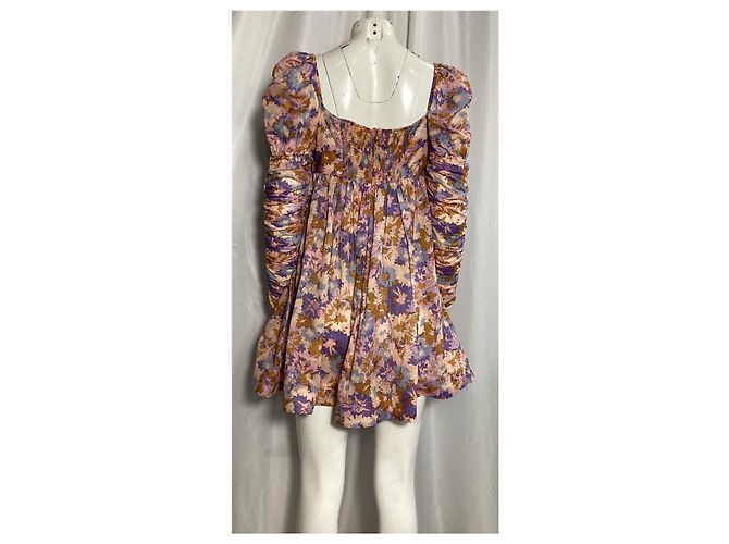 Abito mini arricciato con stampa floreale Zimmermann in cotone multicolore - vista 10