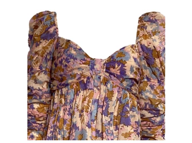 Abito mini arricciato con stampa floreale Zimmermann in cotone multicolore - vista 3