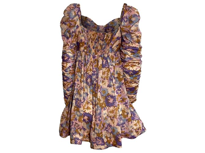 Abito mini arricciato con stampa floreale Zimmermann in cotone multicolore - vista 4