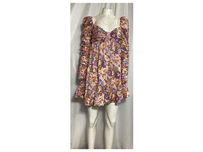 Abito mini arricciato con stampa floreale Zimmermann in cotone multicolore - vista 7