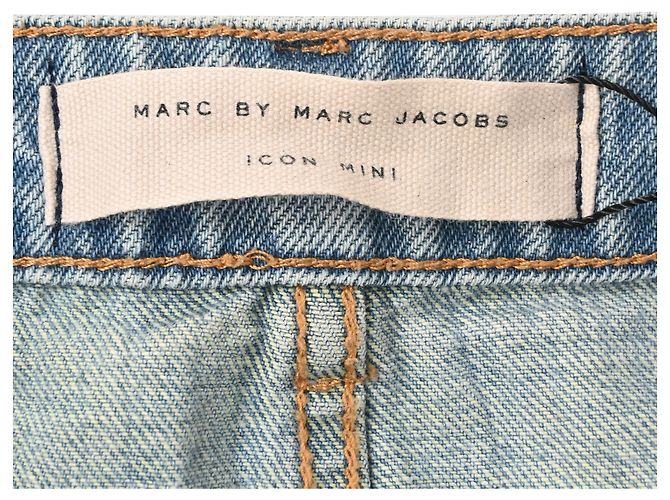 Falda Mini A-Line en Denim de Algodón Azul de Marc by Marc Jacobs Azul claro - vista 4