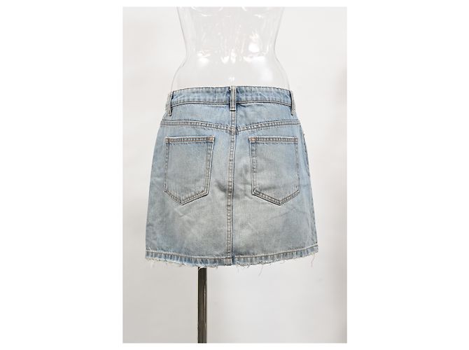 Falda Mini A-Line en Denim de Algodón Azul de Marc by Marc Jacobs Azul claro - vista 7