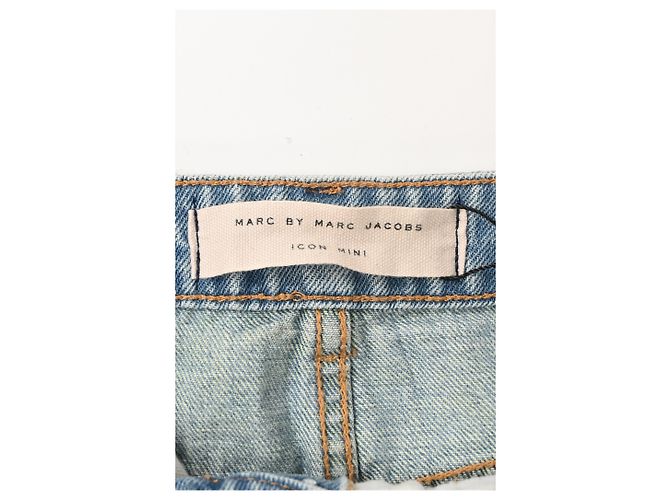 Falda Mini A-Line en Denim de Algodón Azul de Marc by Marc Jacobs Azul claro - vista 8