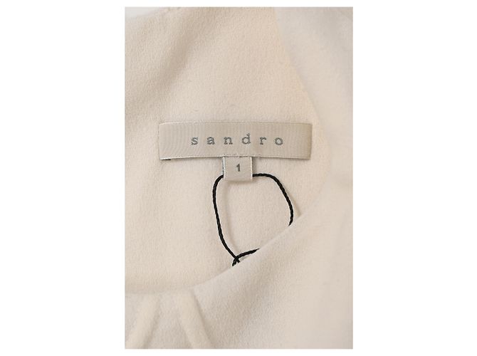 Vestido mini con efecto de cuello en la espalda Sandro Paris en viscosa blanca Blanco Crudo - vista 10