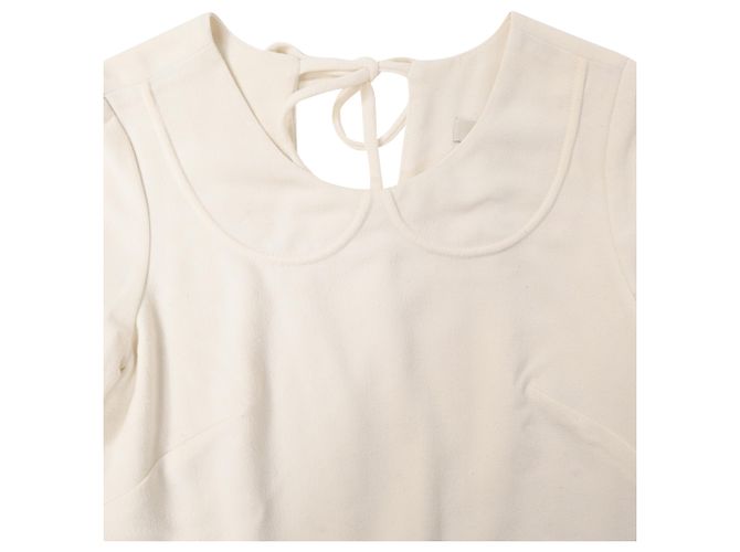 Vestido mini con efecto de cuello en la espalda Sandro Paris en viscosa blanca Blanco Crudo - vista 4