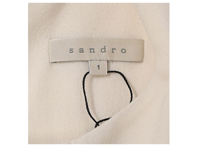 Vestido mini con efecto de cuello en la espalda Sandro Paris en viscosa blanca Blanco Crudo - vista 5