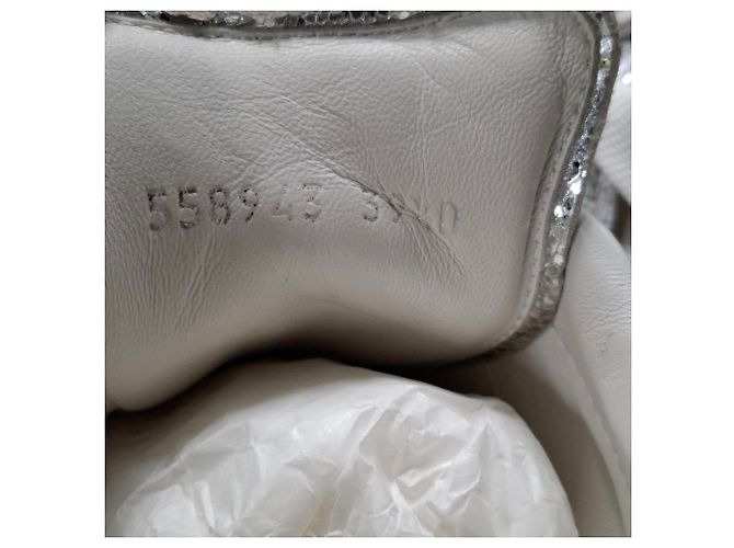 Sneakers Oversized Alexander Mcqueen in pelle metallica argento Metallico - vista 10