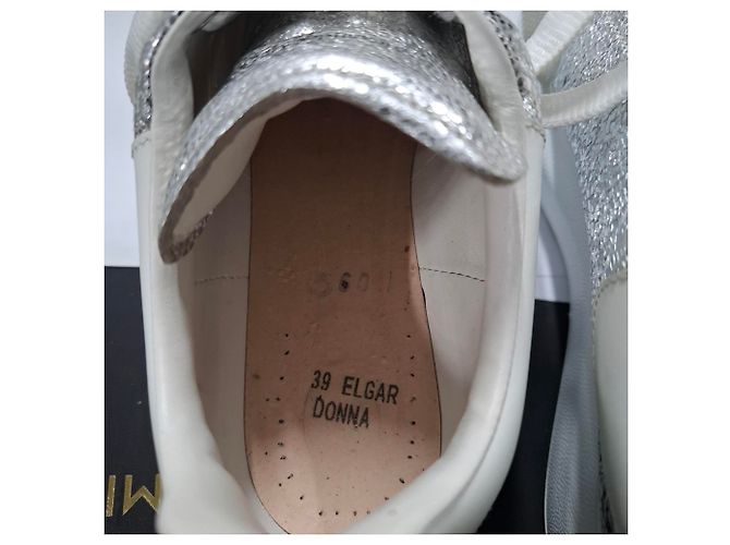 Sneakers Oversized Alexander Mcqueen in pelle metallica argento Metallico - vista 11