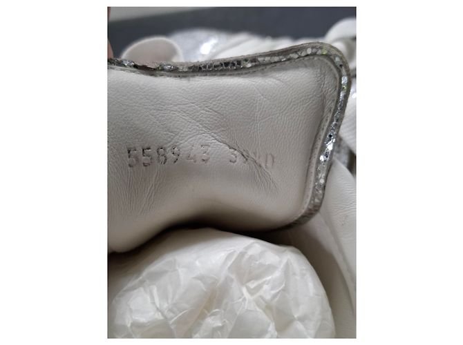 Sneakers Oversized Alexander Mcqueen in pelle metallica argento Metallico - vista 21