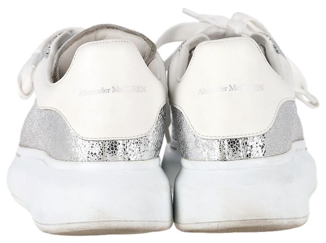 Sneakers Oversized Alexander Mcqueen in pelle metallica argento Metallico - vista 6