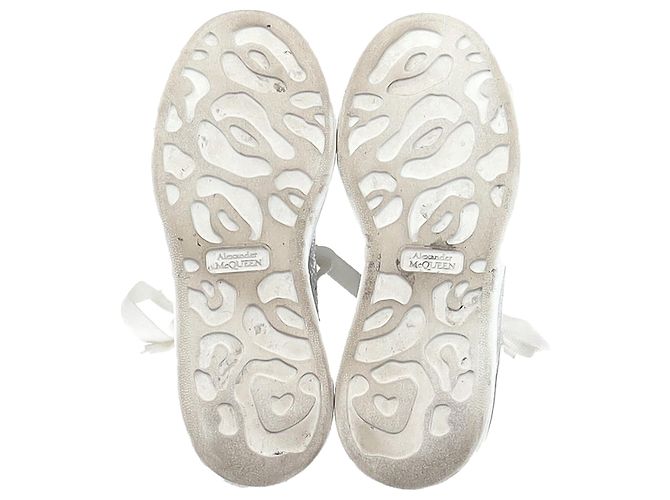 Sneakers Oversized Alexander Mcqueen in pelle metallica argento Metallico - vista 7