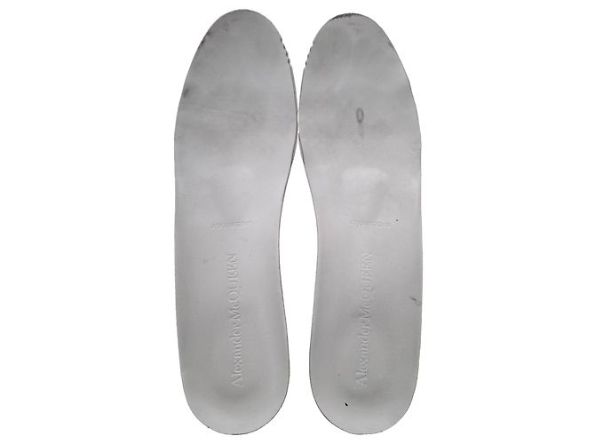 Sneakers Oversized Alexander Mcqueen in pelle metallica argento Metallico - vista 8
