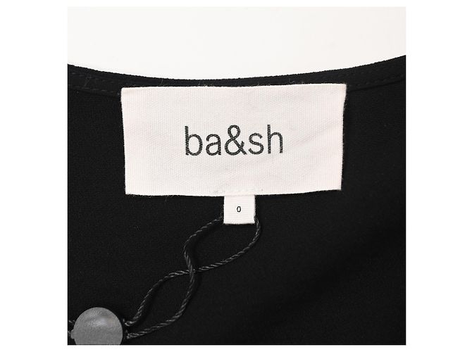Ba&Sh Oxane plissiertes Wickel-Crop-Top aus schwarzem Polyester - Ansicht 5