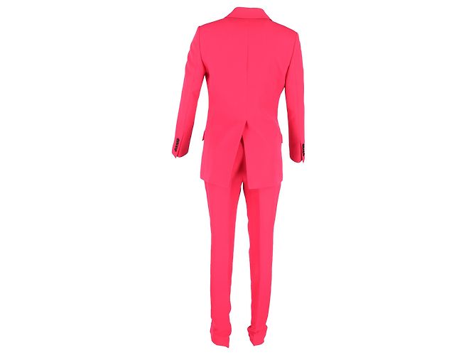 Set giacca e pantaloni in lana rosa con revers a contrasto Gucci - vista 3