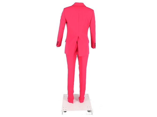 Set giacca e pantaloni in lana rosa con revers a contrasto Gucci - vista 6