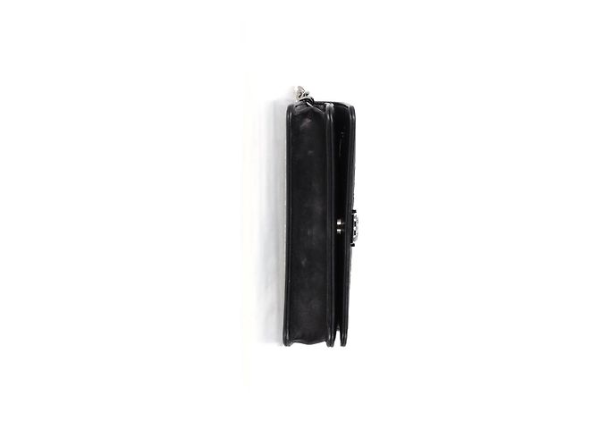 Borsa a spalla Old Medium Boy in pelle di vitello nera con perline Chanel Nero - vista 12