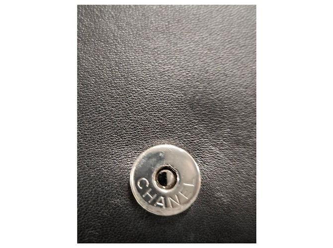 Borsa a spalla Old Medium Boy in pelle di vitello nera con perline Chanel Nero - vista 14