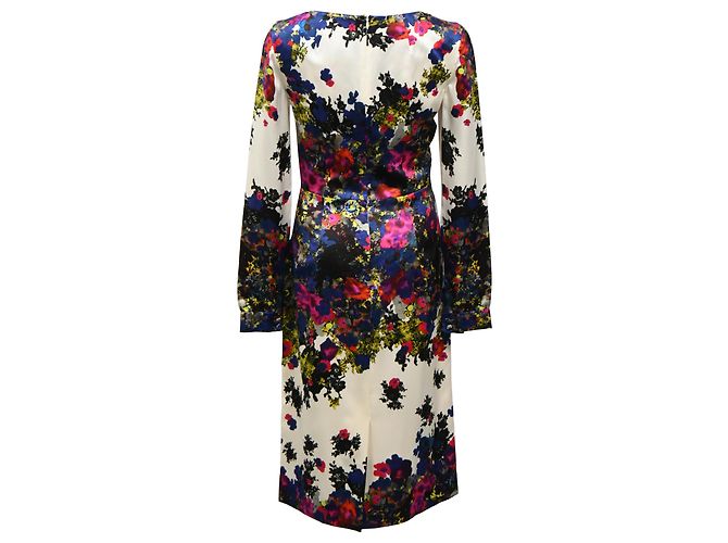 Abito midi stampato floreale Erdem in seta multicolore - vista 3