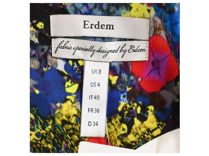 Abito midi stampato floreale Erdem in seta multicolore - vista 4