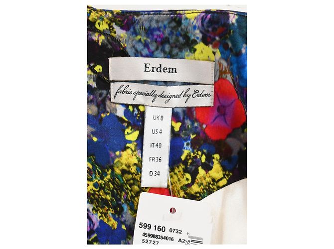 Abito midi stampato floreale Erdem in seta multicolore - vista 9