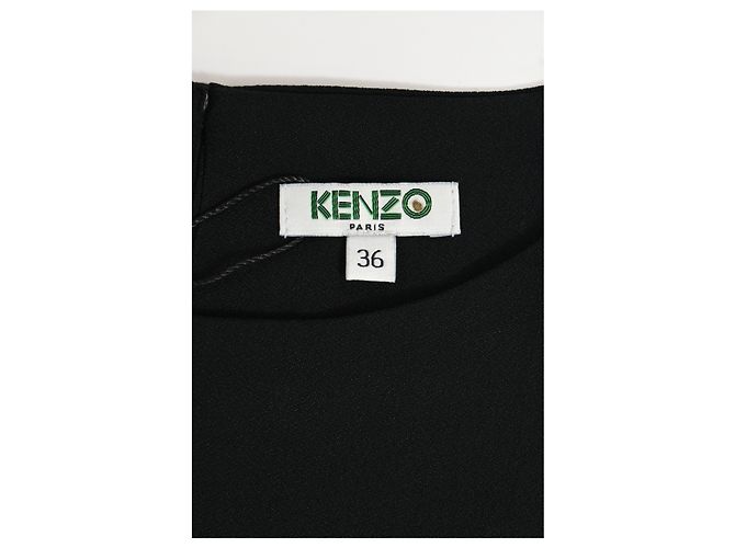 Abito midi senza maniche Kenzo in viscosa nera e verde Nero - vista 10